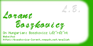 lorant boszkovicz business card